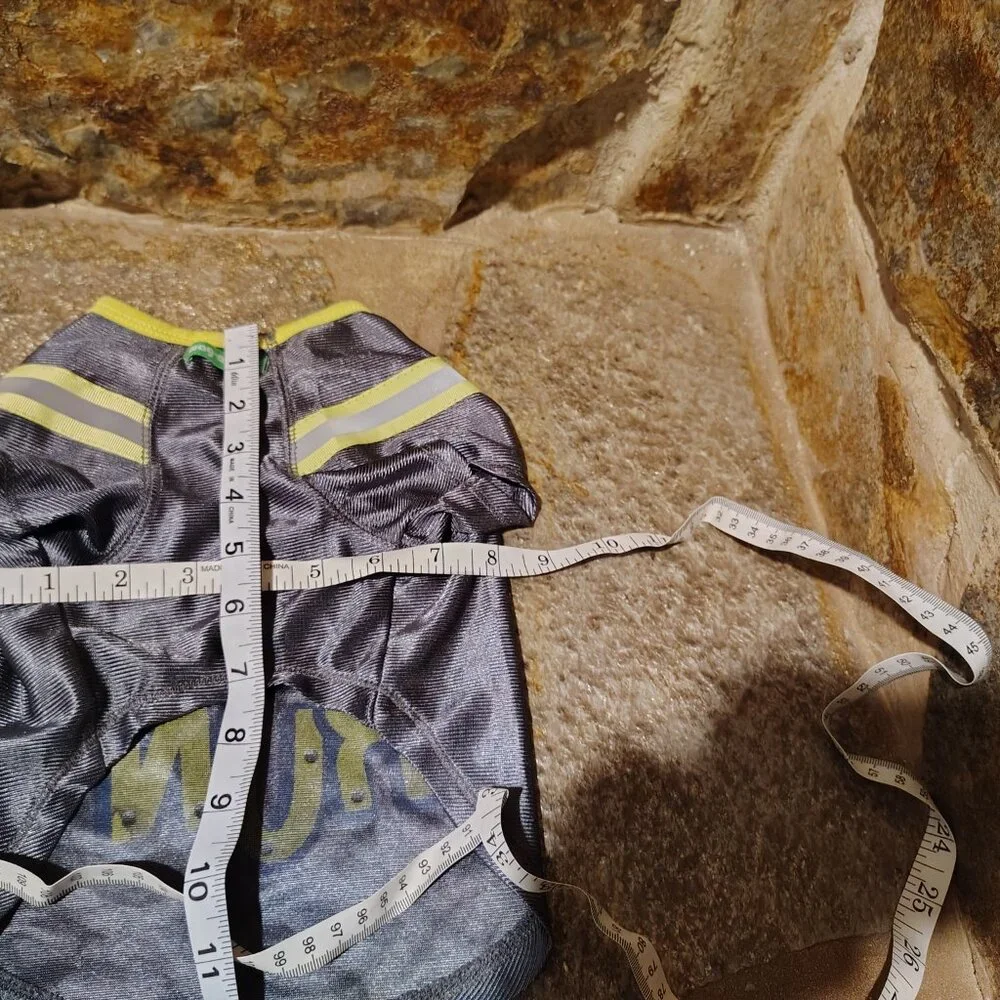 Wag-a-tude Dog's Shirt Size Medium Born To Run Gray Yellow Polyester